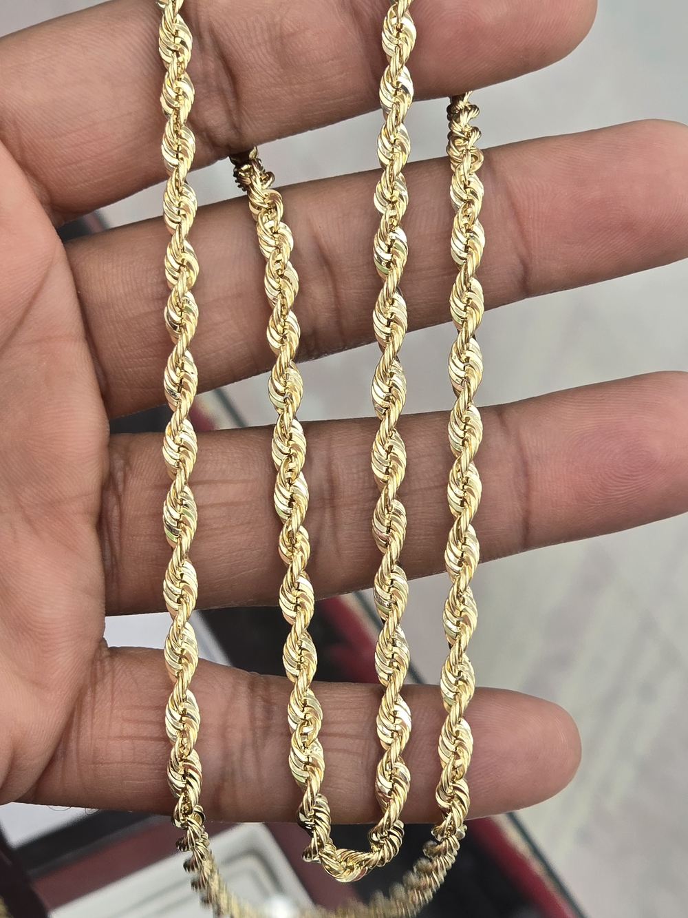 10k Real Gold Rope Chain 4mm 24 Inches - Picture 5 of 10